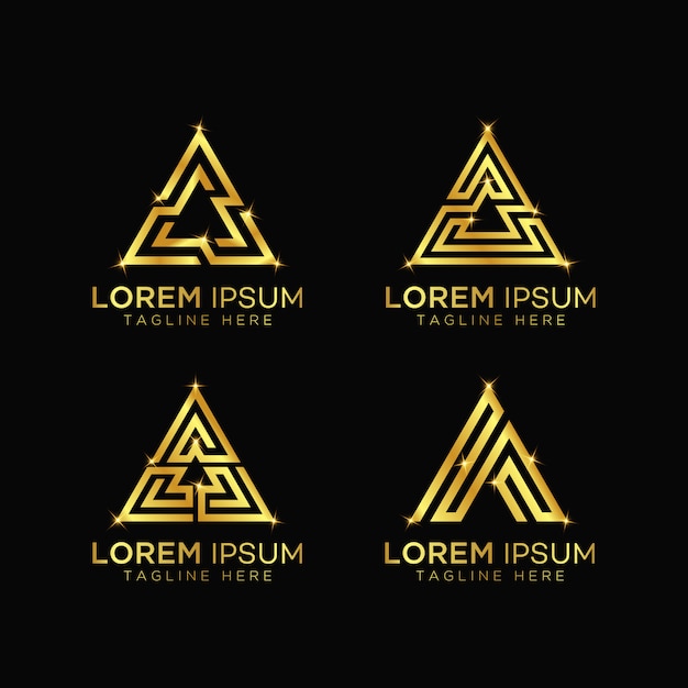 Diseño de logotipo triangular Vector Premium