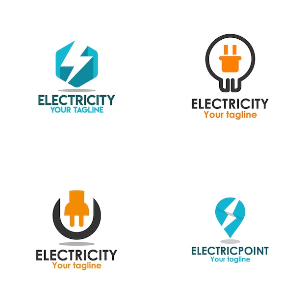 Diseño De Logotipos De Electricidad Vector Premium 9147