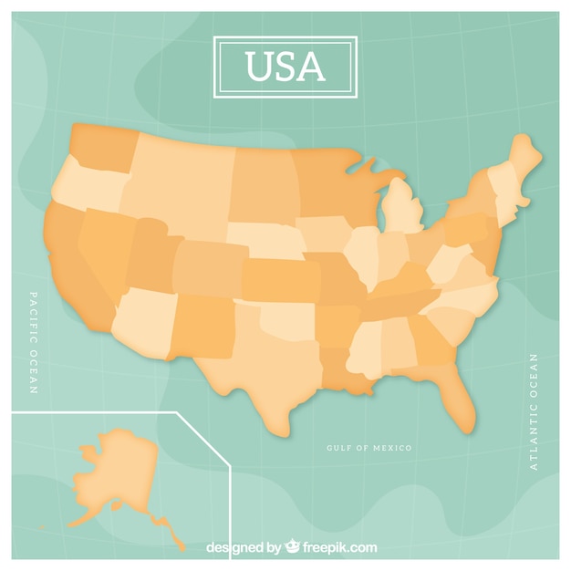 Diseño de mapa vacío de estados unidos Vector Gratis