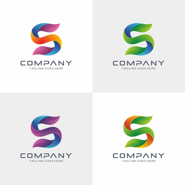 Diseño moderno del logotipo de la letra s Vector Premium