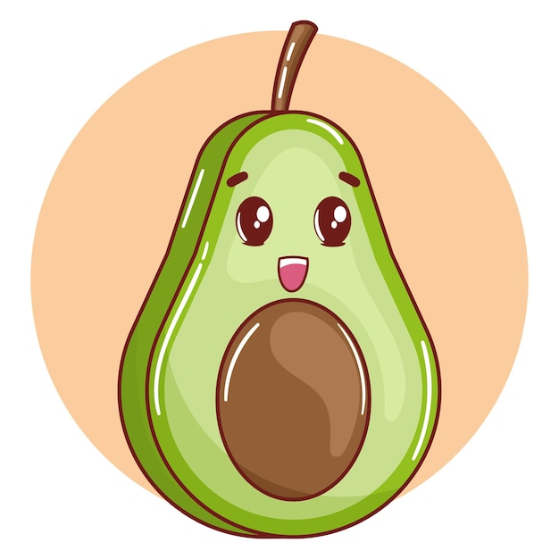 Dise O De Personaje De Dibujos Animados De Aguacate Tierno Fresco