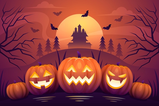 Diseño plano de fondo de halloween | Vector Gratis