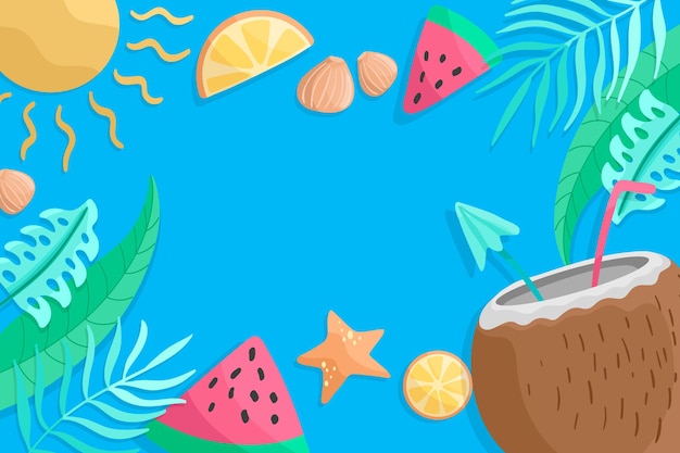 Dise o plano fondo de verano Vector Gratis