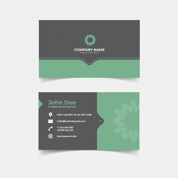 Diseño de plantilla de impresión de tarjeta de visita minimalista Vector Premium