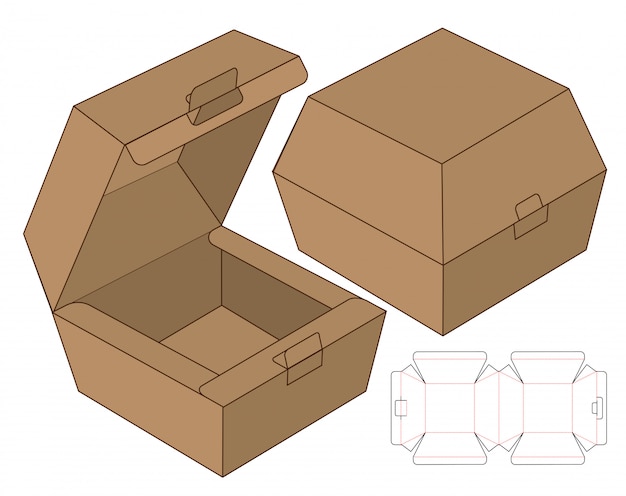 Dise O De Plantilla Troquelada Caja De Embalaje D Vector Premium