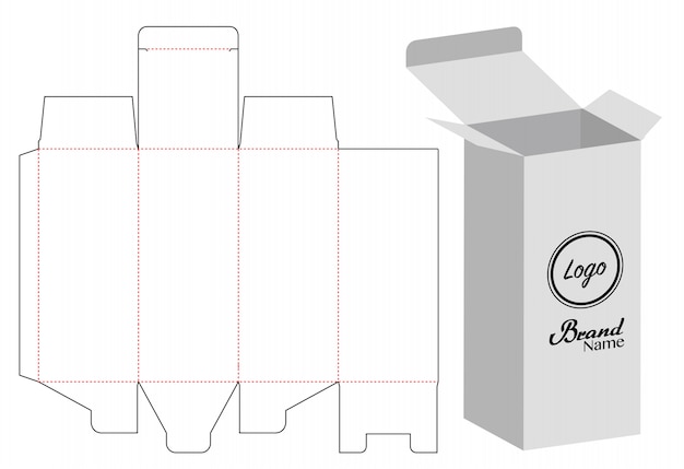 Diseño de plantilla troquelada caja de embalaje Vector Premium