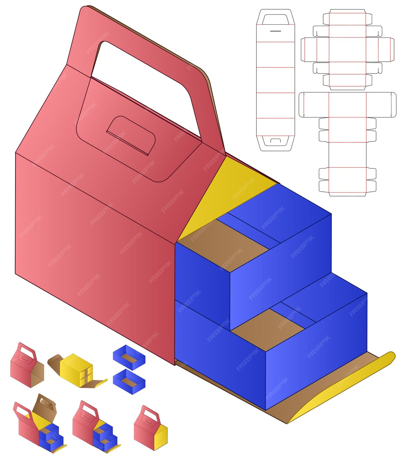 Diseño De Plantilla Troquelada De Embalaje De Caja Vector Premium