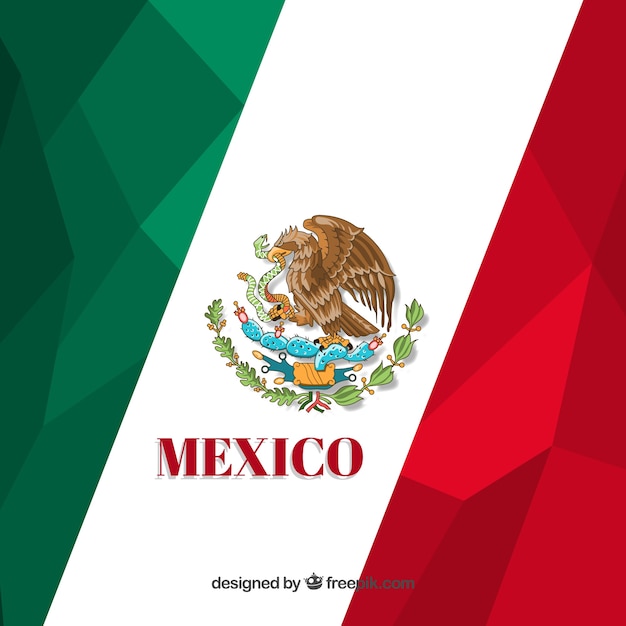 Diseño poligonal de bandera de mexico | Descargar Vectores gratis