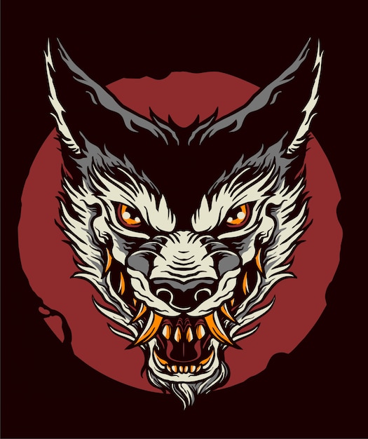 Diseño De Tatuajes De Lobo Tradicional Neo Descargar Vectores Premium