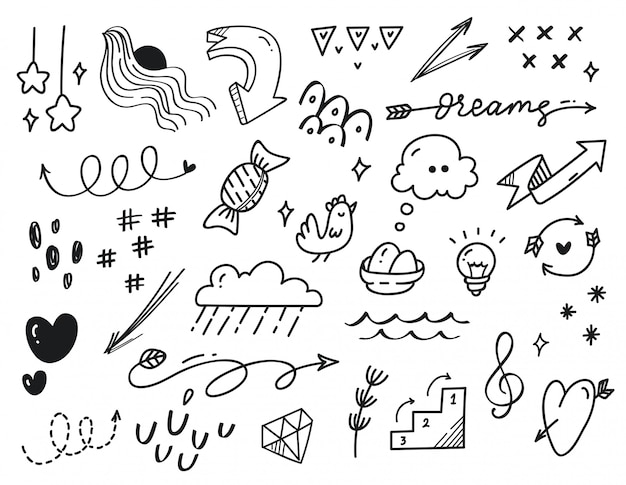 Doodle De Garabatos Abstractos Dibujados A Mano Vector Premium