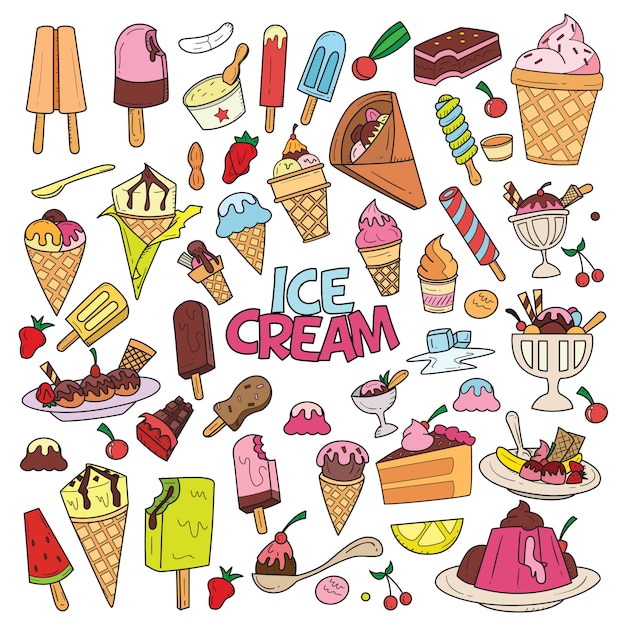 Doodle De Helado Vector Premium 2756