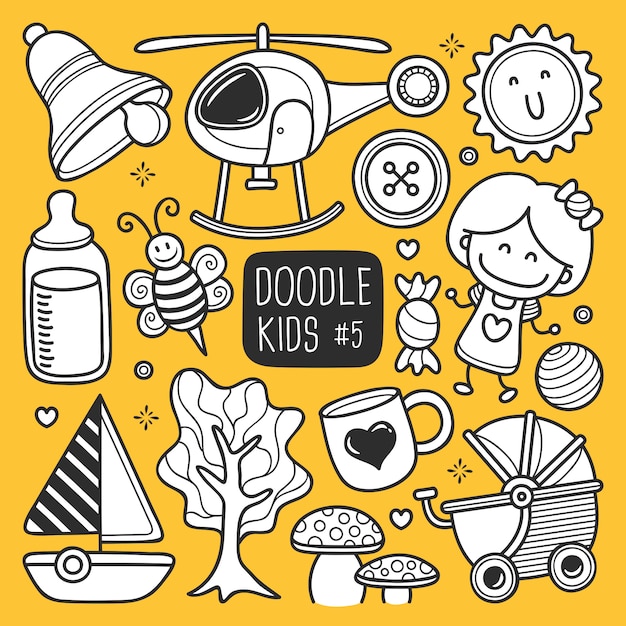 Doodle De Ni Os Dibujados A Mano Vector Gratis