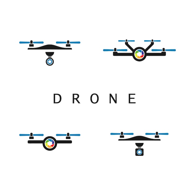 Drone logo design, drone icon set | Vector Premium