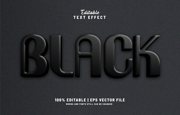 Efecto De Estilo De Texto Editable Negro Vector Premium