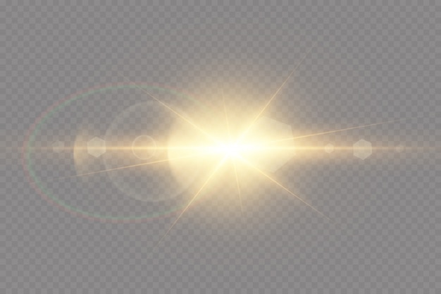 Efecto De Luz De Destello De Lente Especial De Luz Solar Transparente Vector Premium