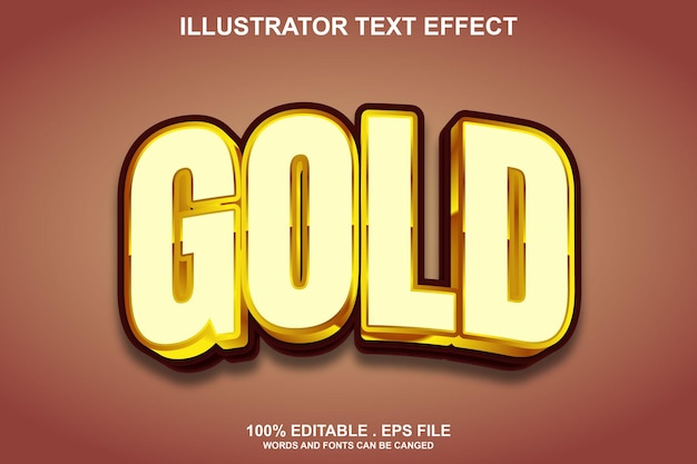 Efecto De Texto 3d Dorado Editable Vector Premium