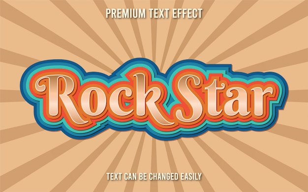 Efecto De Texto De Estrella De Rock Vector Premium