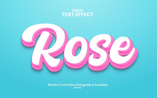 Efecto De Texto De Vector 3d Rosa | Vector Premium