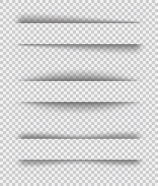 Efectos De Sombra De Papel Realistas Transparentes Vector Premium
