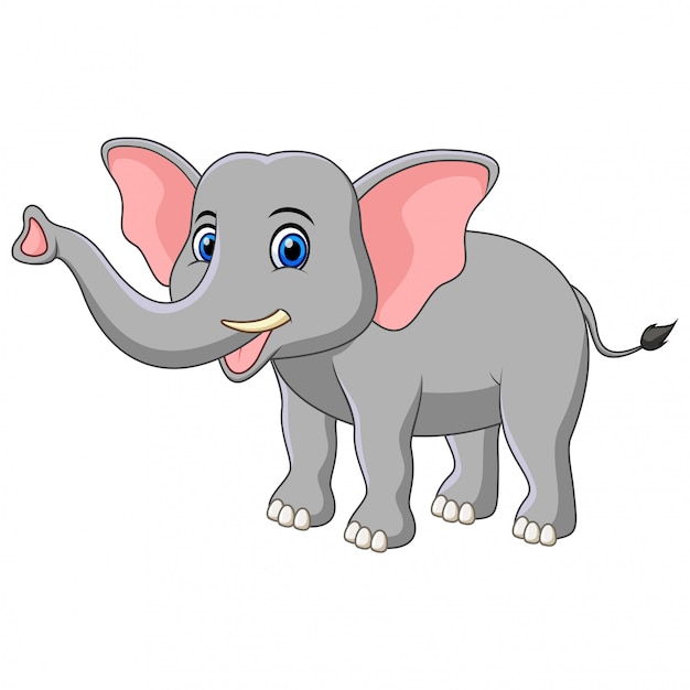 Elefante de dibujos animados lindo aislado | Vector Premium