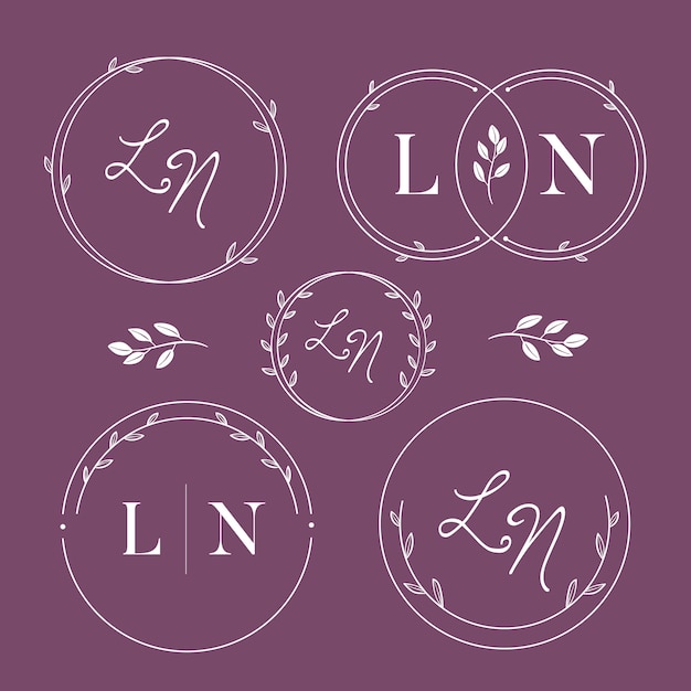 Elegante Colecci N De Monogramas De Boda Vector Gratis