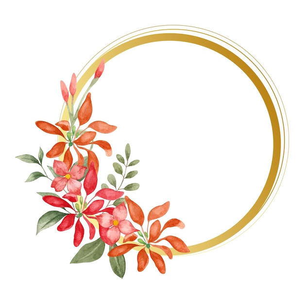 Elegante Marco Floral De Primavera Hermosa Acuarela Vector Premium