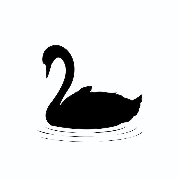 Elegante Silueta De Cisne Negro Vector Gratis