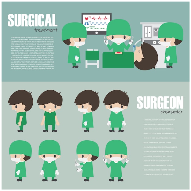 Elemento De Infograf A Quir Rgica Y Conjunto De Personaje De Dibujos