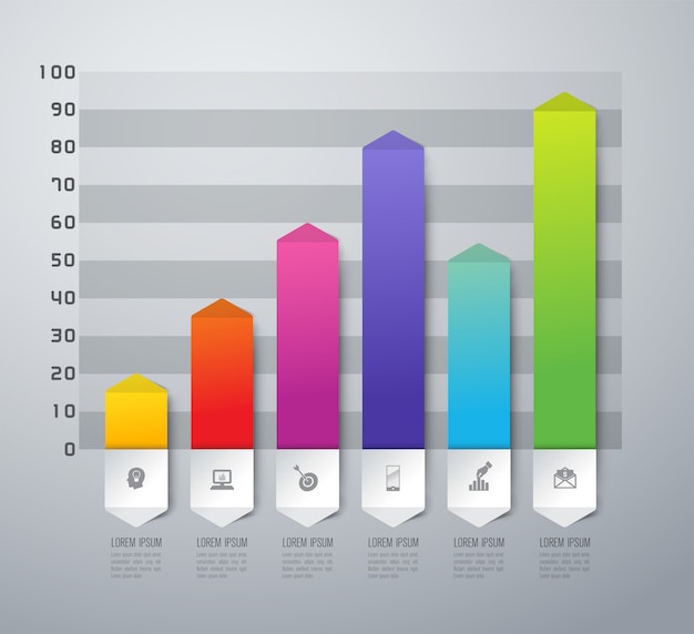 Elementos Coloridos Del Gr Fico De Barras Para La Presentaci N Vector