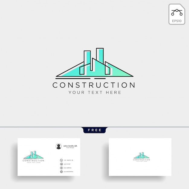 Elementos De Construccion Arquitectura Plantilla Logo Vector Icono Vector Premium