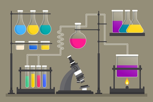 Elementos De Laboratorio De Ciencias De Dise O Plano Vector Gratis