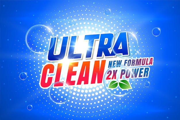 Embalaje De Detergente Para Ropa Ultra Limpia Vector Gratis