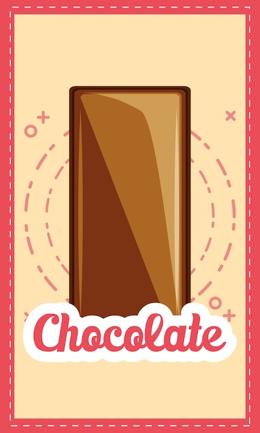 Emblema De Chocolate Con Icono De La Barra De Chocolate Sobre Fondo
