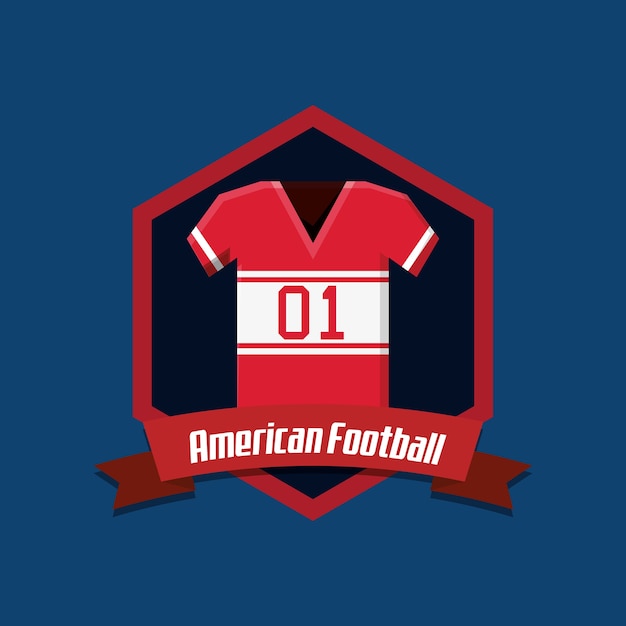 Emblema de fútbol americano con el icono de jersey | Vector Premium