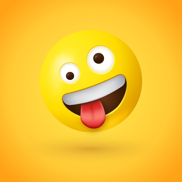 Emoji De Cara Estrafalaria Con La Lengua Fuera Vector Premium