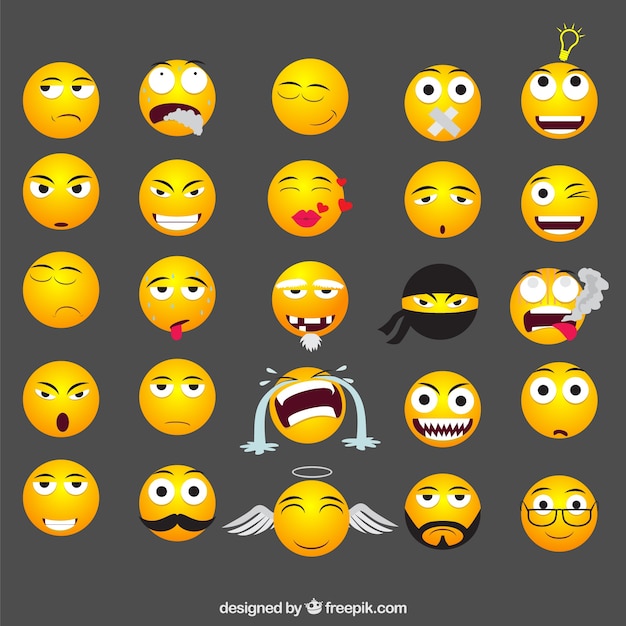 Emoticonos divertidos | Vector Gratis