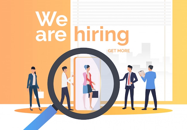 Empresa contratando candidatos de trabajo. vector gratuito