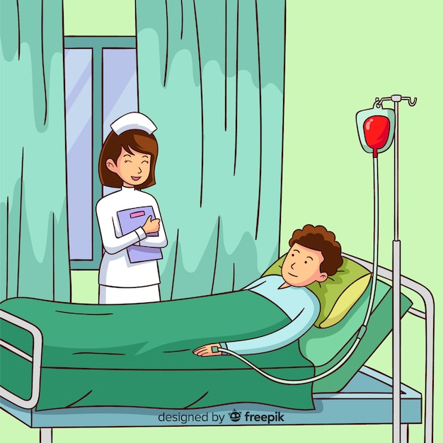 Enfermera Con Personaje De Dibujos Animados Paciente Vector Premium Images And Photos Finder 4029