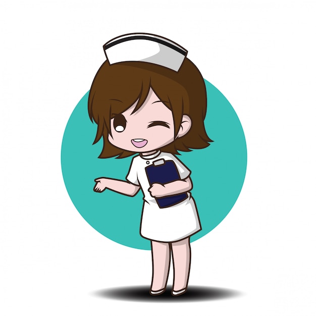 Enfermera De Personaje De Dibujos Animados Lindo Descargar Vectores Premium 4024