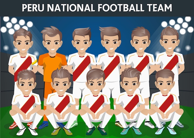 Equipo nacional de fútbol de perú | Vector Premium