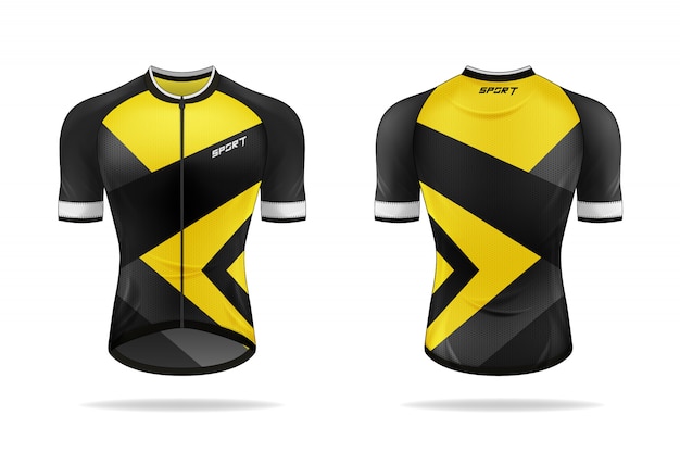 Especificación ciclismo jersey plantilla. | Vector Premium