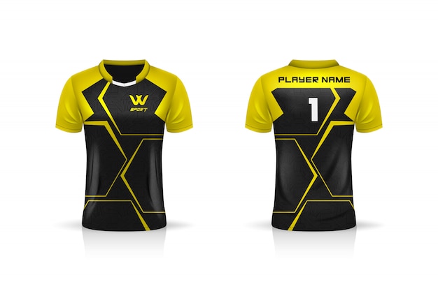 Download Especificación soccer sport, esport gaming t shirt jersey template. uniforme ilustración ...