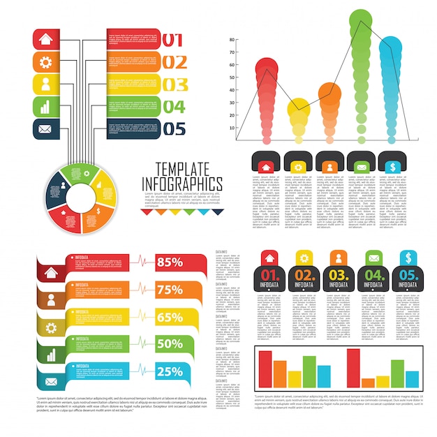 Establecer elementos para infografía Vector Premium