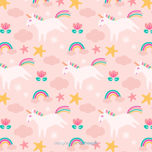 Estampado de unicornio vector gratuito