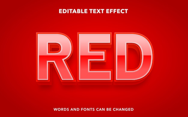 Estilo De Efecto De Texto Editable Rojo Vector Premium