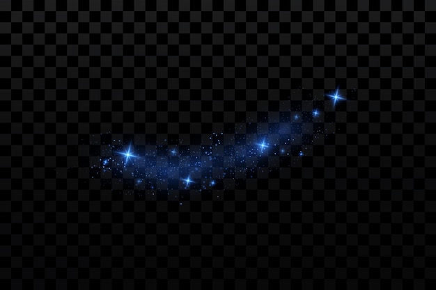 Estrellas De Part Culas Brillantes Azules En Transparente Vector Premium