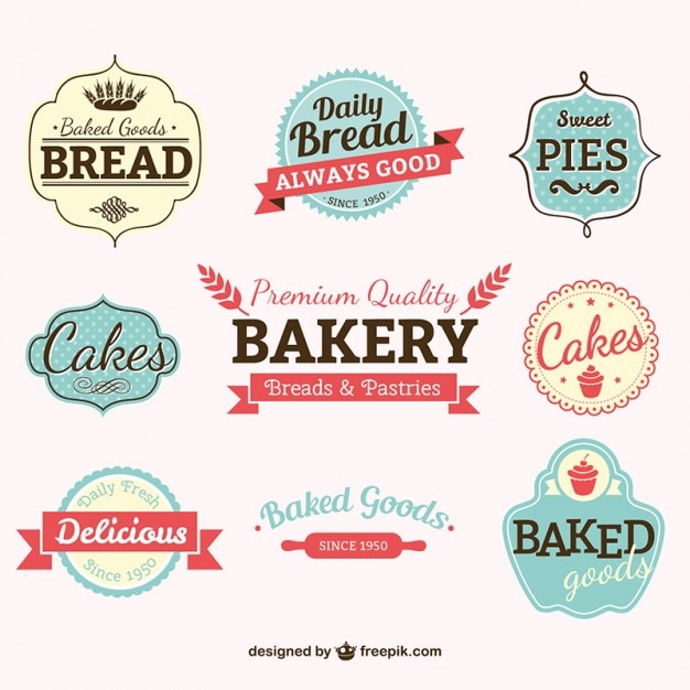 Etiquetas De Panaderia Vintage Vector Gratis