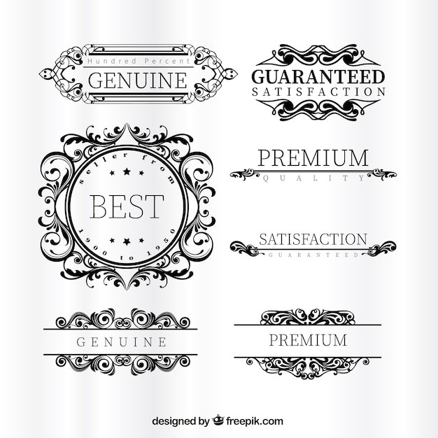 Etiquetas Premium Ornamentales Vector Gratis 9228