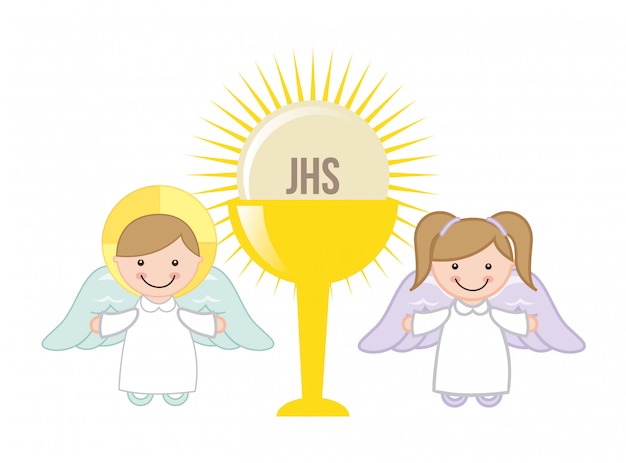 Eucaristía diseño sobre fondo blanco ilustración vectorial Vector Premium