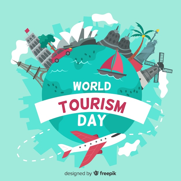 Evento Del D A Mundial Del Turismo Dibujado A Mano Vector Gratis